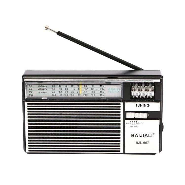วิทยุพกพาหลายคลื่น FM AM SW พร้อมปุ่มปรับอิสระ BAIJIALI BJL-667, BAIJIALI BJL-667