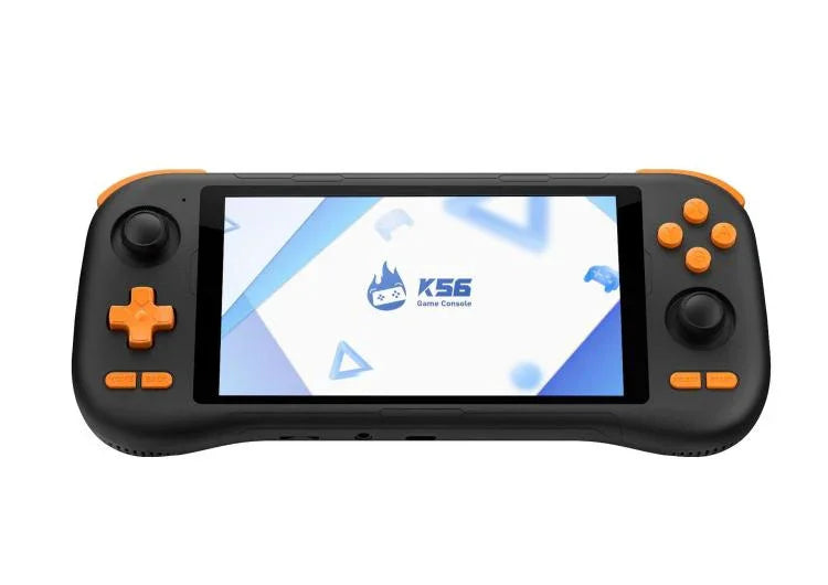 เครื่องเกม K56 Retro พร้อมหน้าจอสัมผัส 5.5 นิ้ว ระบบ Android 14 OS, ES-DE Frontend สำหรับเล่นเกมเร็วขึ้น, ไม่มีการ์ดเกม, 6+128G