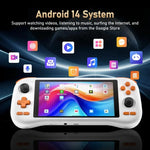 เครื่องเกม K56 Retro พร้อมหน้าจอสัมผัส 5.5 นิ้ว ระบบ Android 14 OS, ES-DE Frontend สำหรับเล่นเกมเร็วขึ้น, ไม่มีการ์ดเกม, 6+128G