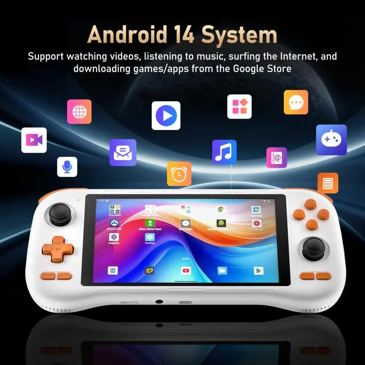 เครื่องเกม K56 Retro พร้อมหน้าจอสัมผัส 5.5 นิ้ว ระบบ Android 14 OS, ES-DE Frontend สำหรับเล่นเกมเร็วขึ้น, ไม่มีการ์ดเกม, 6+128G