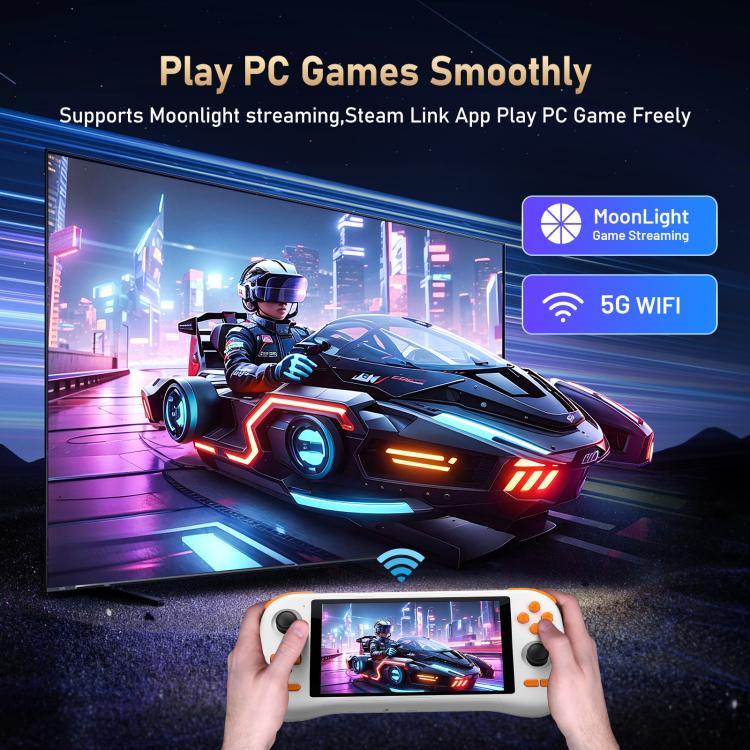 เครื่องเกม K56 Retro พร้อมหน้าจอสัมผัส 5.5 นิ้ว ระบบ Android 14 OS, ES-DE Frontend สำหรับเล่นเกมเร็วขึ้น, ไม่มีการ์ดเกม, 6+128G