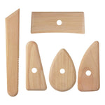 เครื่องมือแกะสลักดินเหนียวเครื่องปั้นดินเผาไม้ นุ่ม งานฝีมือ DIY มีดโครงไม้ 5 ชิ้น / แพ็ค
