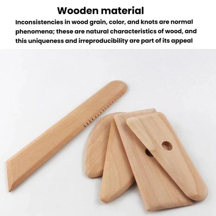 เครื่องมือแกะสลักดินเหนียวเครื่องปั้นดินเผาไม้ นุ่ม งานฝีมือ DIY มีดโครงไม้ 5 ชิ้น / แพ็ค