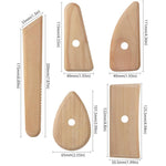 เครื่องมือแกะสลักดินเหนียวเครื่องปั้นดินเผาไม้ นุ่ม งานฝีมือ DIY มีดโครงไม้ 5 ชิ้น / แพ็ค