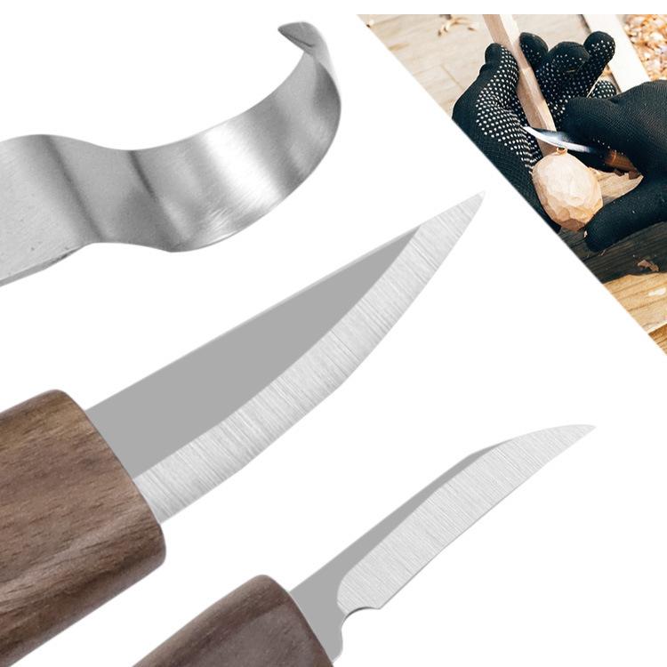 Wood Sharpening Scraper Wood Knife Woodworking Walnut Carving Knife Hand Carving Pattern Tool, 3pcs /Set Wood Knife