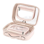 APJ083 กระเป๋าเครื่องสำอางกันน้ำแบบโปร่งใสสำหรับเดินทาง ขนาดใหญ่พกพาได้