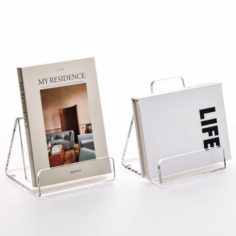 ชั้นวางหนังสือและโบรชัวร์อะคริลิคสำหรับสำนักงาน บ้าน ร้านอาหาร, แบบเดี่ยว, แบบคู่