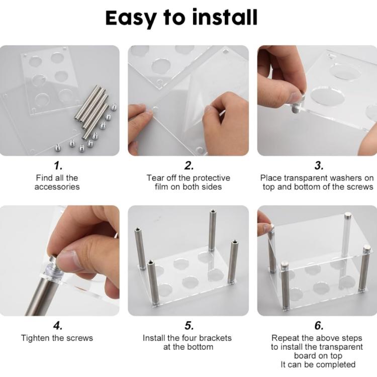 กล่องเครื่องเทศอะคริลิก 6 ช่อง แบบสี่เหลี่ยมสำหรับ Cirkul รุ่น YX212