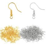 50pcs Stainless Steel Ear Stud & Earring Hooks DIY Jewelry Accessories, Steel Straight Bar, Gold Straight Bar, Steel Cross, Gold Cross