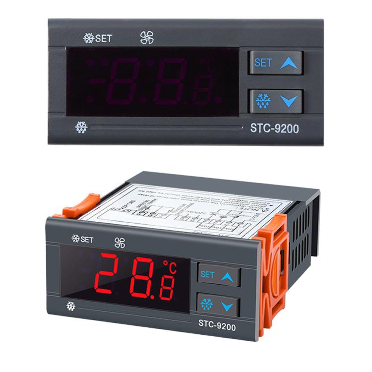 STC-9200 ตัวควบคุมอุณหภูมิคอมพิวเตอร์ขนาดเล็ก - เอาต์พุต 3 โหมด สำหรับระบบทำความเย็น, ละลายน้ำแข็ง และควบคุมพัดลม, ใช้ได้ทั่วไปสำหรับห้องเก็บของเย็น/เครื่องทำความเย็น