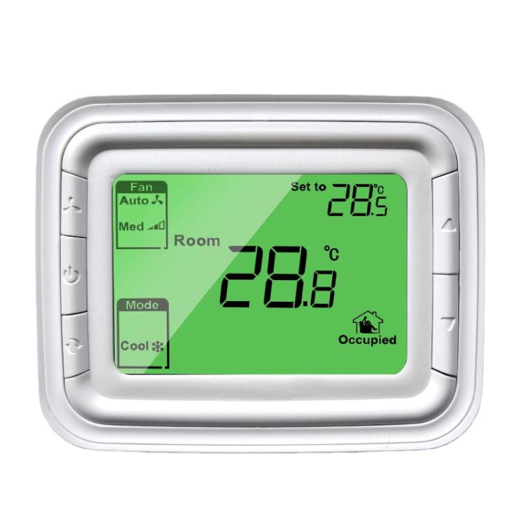 เทอร์โมสตัทดิจิทัล 220V พร้อมจอ LCD ขนาดใหญ่ สำหรับเครื่องปรับอากาศ FCU, T6861H2WB, T6861H2WG