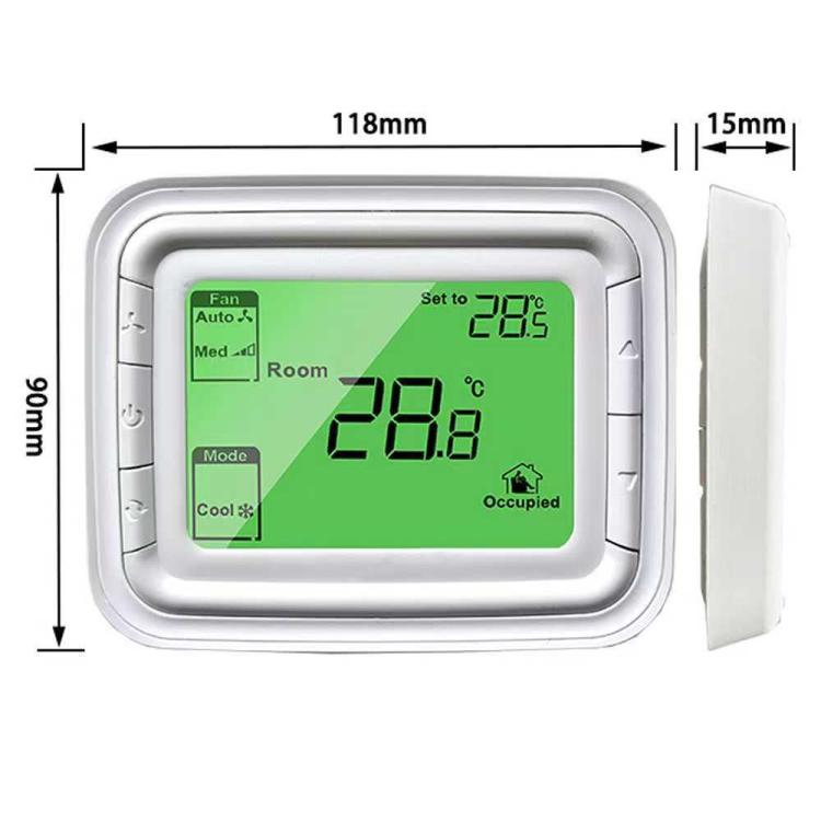 เทอร์โมสตัทดิจิทัล 220V พร้อมจอ LCD ขนาดใหญ่ สำหรับเครื่องปรับอากาศ FCU, T6861H2WB, T6861H2WG