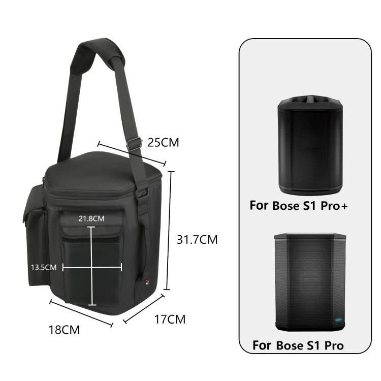 กระเป๋าสะพายข้างสำหรับลำโพง Bose S1 Pro และ S1 Pro+ พร้อมช่องกระเป๋าคู่