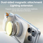 Magnetic Mount Camera Assistant Wireless Bluetooth Remote Zoom Photo Handheld Stabilizer, White Without Light