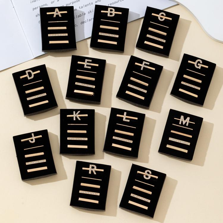 ชุดแหวนตกแต่งสายรัด 5 ชิ้น / ชุด พร้อมจี้ตัวอักษร A, B, C, D, E, F, G, J, K, L, M, R, S