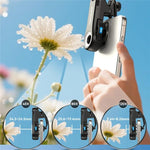 กล้องจุลทรรศน์โทรศัพท์ APEXEL TriScope 40X-80X-120X พร้อมไฟ LED อุณหภูมิสองระดับและไฟ UV, APL-MS3L