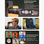 ชุดเลนส์เทเลโฟโต้ APEXEL TeleZoom 5–10X สำหรับสมาร์ทโฟน พร้อมคลิปอเนกประสงค์, APL-T5-10X
