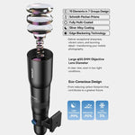 ชุดเลนส์เทเลโฟโต้ APEXEL TeleCular 50x สำหรับสมาร์ทโฟน พร้อมขาตั้งกล้องหัวบอล 360 องศาและโฟกัสภายใน, APL-T50X