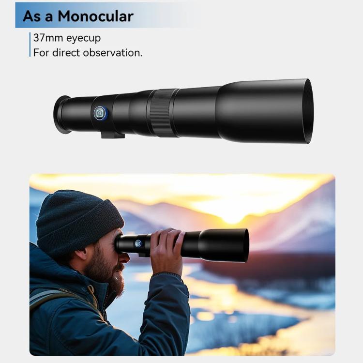 ชุดเลนส์เทเลโฟโต้ APEXEL TeleCular 50x สำหรับสมาร์ทโฟน พร้อมขาตั้งกล้องหัวบอล 360 องศาและโฟกัสภายใน, APL-T50X