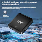 ที่ชาร์จเร็วอัจฉริยะ 240W พร้อมสาย USB แบบแม่เหล็กเก็บได้และช่องเก็บหลายพอร์ต, ปลั๊ก EU, ปลั๊ก US, ปลั๊ก UK, ปลั๊ก AU, ปลั๊ก KR