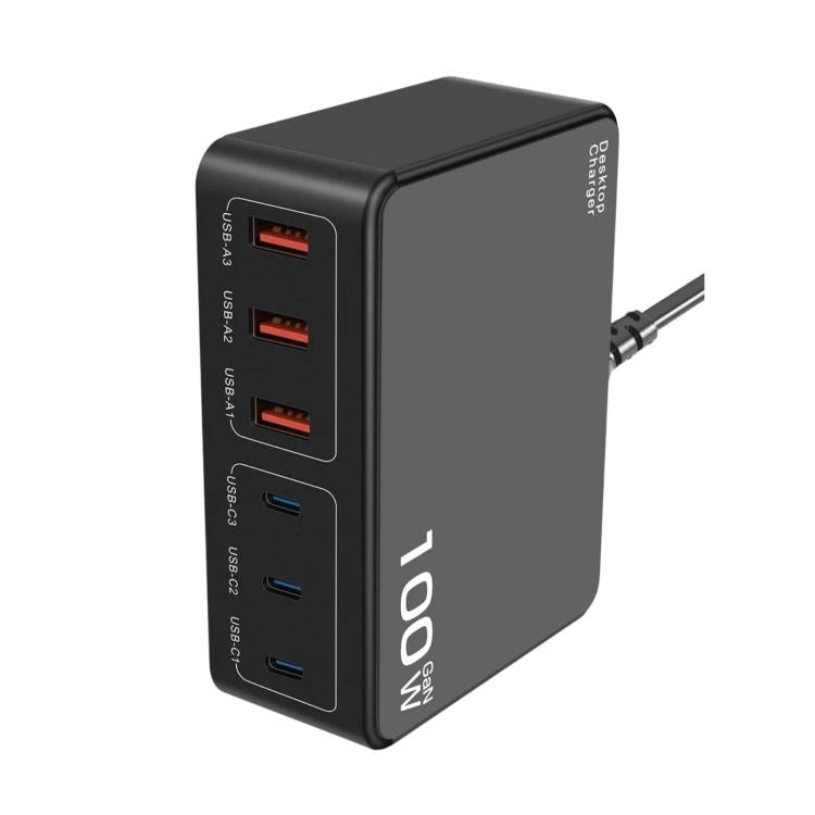 ที่ชาร์จ USB แบบหลายพอร์ต 100W ชาร์จเร็ว PD กำลังสูง, ปลั๊ก US, ปลั๊ก EU, ปลั๊ก AU, ปลั๊ก KR, ปลั๊ก UK