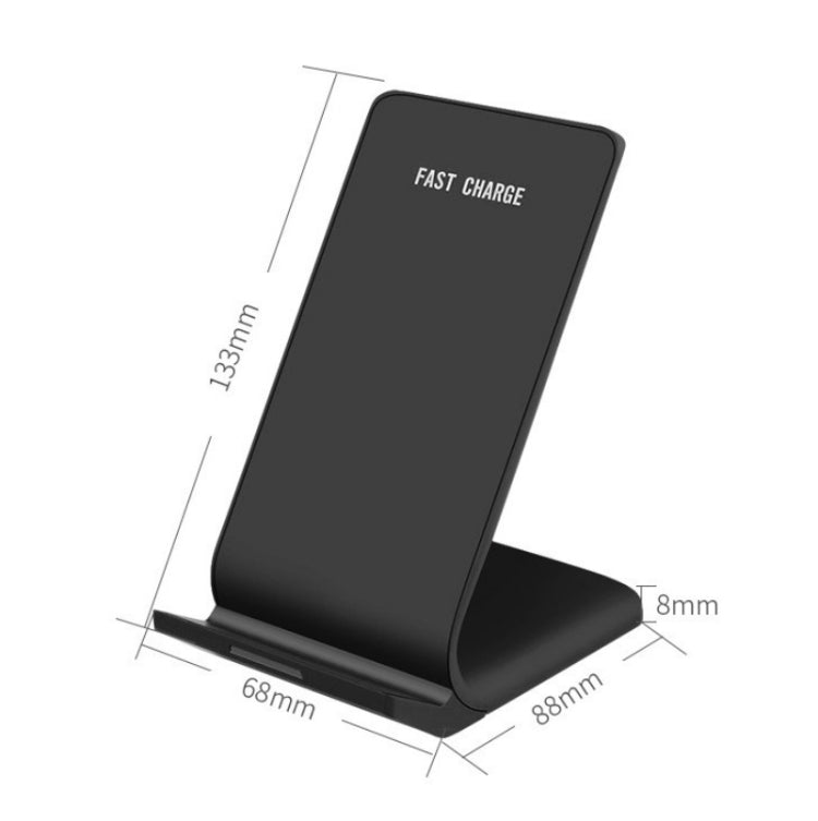 แท่นชาร์จโทรศัพท์มือถือไร้สายแนวตั้ง R2 10W ชาร์จเร็วอัจฉริยะ พร้อมแท่นตั้งโต๊ะ, R2 (สีดำ)