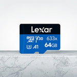 Lexar 633x การ์ดหน่วยความจำโทรศัพท์มือถือเฉพาะสำหรับกล้องบันทึกภาพความเร็วสูง 64GB DVR TF Card, 64GB