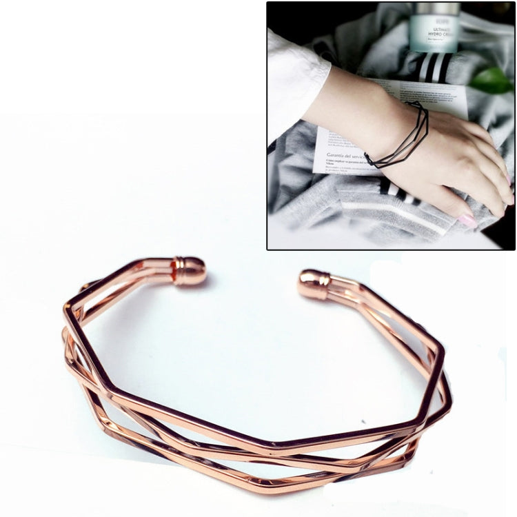 กำไลข้อมือเปิดแบบหลายชั้นสไตล์วินเทจ สีดำ ทองกุหลาบ เงิน ทอง
