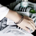 กำไลข้อมือเปิดแบบหลายชั้นสไตล์วินเทจ สีดำ ทองกุหลาบ เงิน ทอง