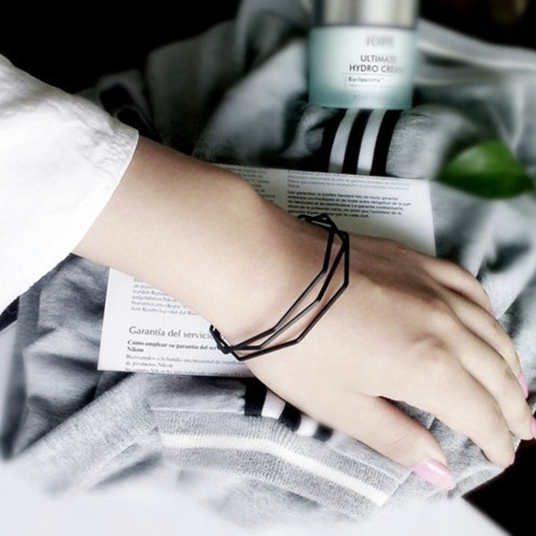 กำไลข้อมือเปิดแบบหลายชั้นสไตล์วินเทจ สีดำ ทองกุหลาบ เงิน ทอง