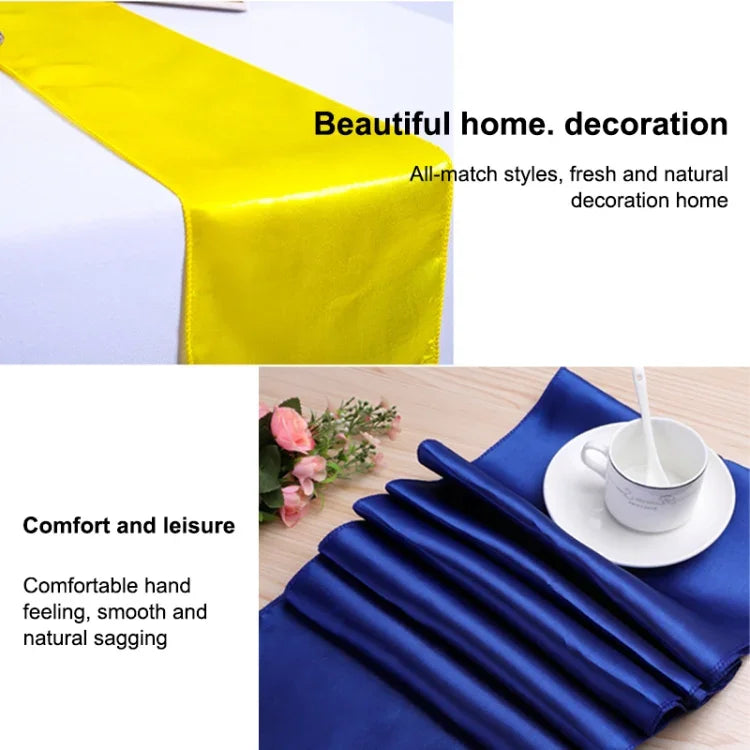 Satin Tablecloth Table Decoration for Home Party Wedding Christmas Decoration, 30X275CM