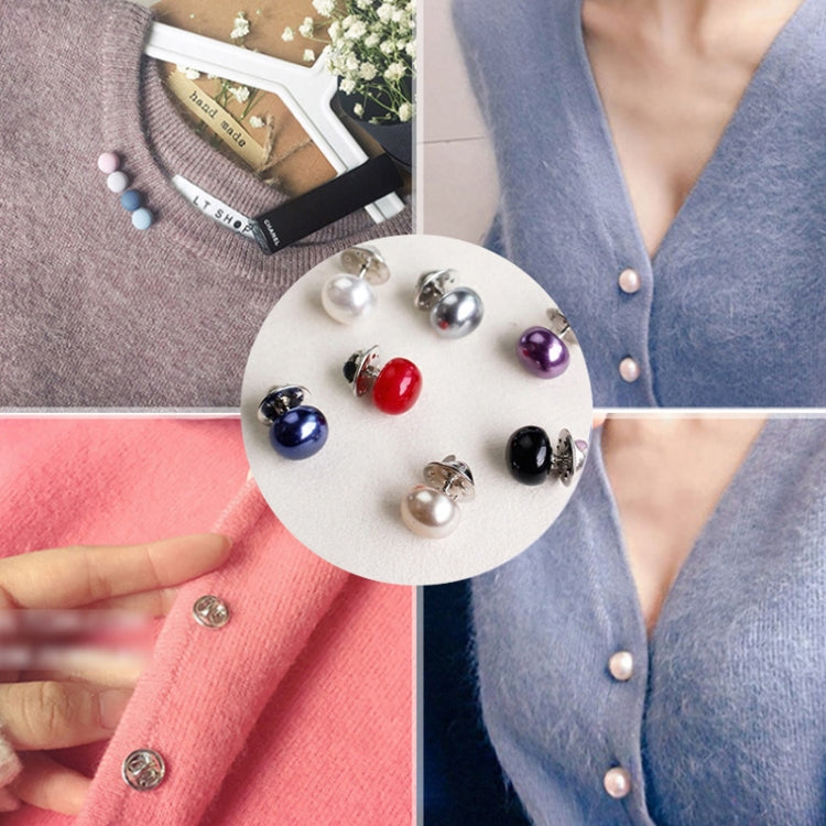 เข็มกลัดกระดุมไข่มุกอเนกประสงค์ 10 ชิ้น สำหรับปกเสื้อ ผ้าคลุมไหล่ สีดำ แดง แชมเปญ เงิน ขาว ม่วง สีสุ่ม