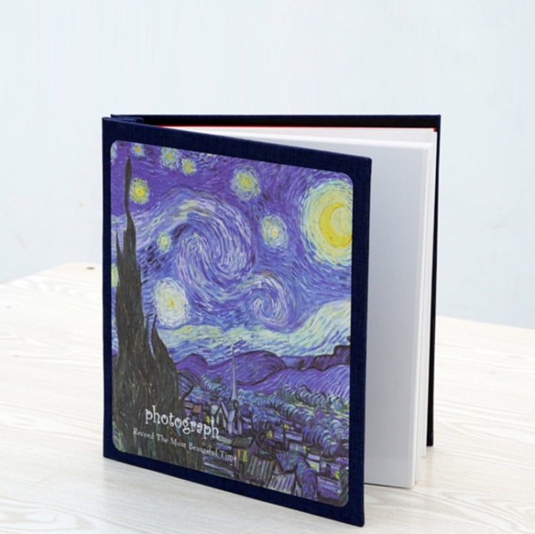 อัลบั้มภาพทำมือสไตล์เรโทร DIY พร้อมฟิล์มกาวในตัว ขนาด 16 นิ้ว ลาย Blossom, Bouquet, Landscape, Starry Night, Ride The Wind And Waves, Back To Nature, Sunflower, Starry Sky, Apricot Blossom