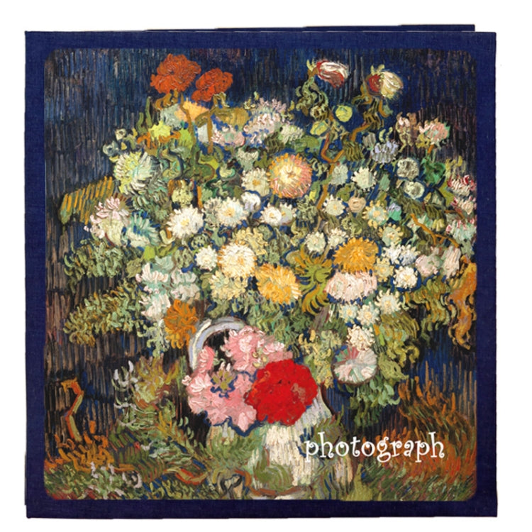 อัลบั้มภาพทำมือสไตล์เรโทร DIY พร้อมฟิล์มกาวในตัว ขนาด 16 นิ้ว ลาย Blossom, Bouquet, Landscape, Starry Night, Ride The Wind And Waves, Back To Nature, Sunflower, Starry Sky, Apricot Blossom
