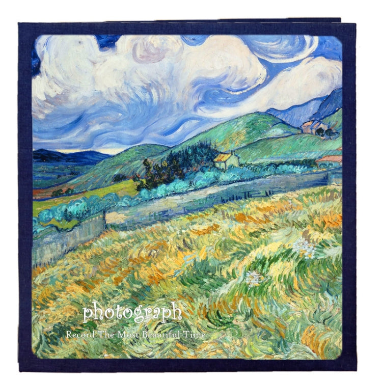 อัลบั้มภาพทำมือสไตล์เรโทร DIY พร้อมฟิล์มกาวในตัว ขนาด 16 นิ้ว ลาย Blossom, Bouquet, Landscape, Starry Night, Ride The Wind And Waves, Back To Nature, Sunflower, Starry Sky, Apricot Blossom