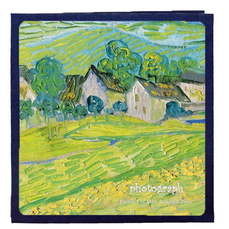อัลบั้มภาพทำมือสไตล์เรโทร DIY พร้อมฟิล์มกาวในตัว ขนาด 16 นิ้ว ลาย Blossom, Bouquet, Landscape, Starry Night, Ride The Wind And Waves, Back To Nature, Sunflower, Starry Sky, Apricot Blossom