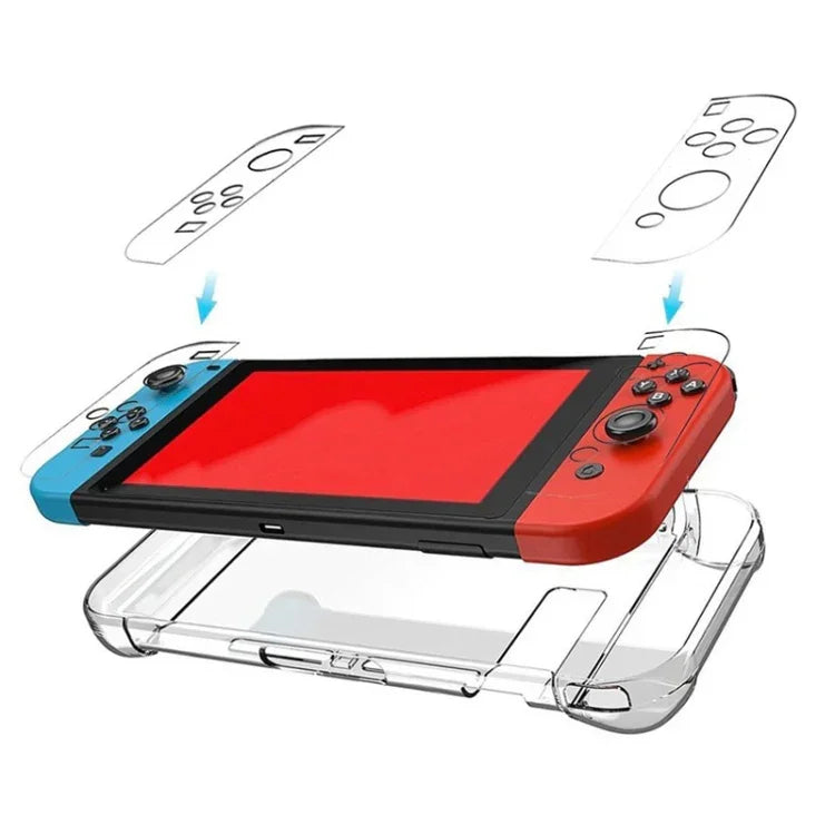 ฝาครอบป้องกันแข็ง PC สำหรับ Nintendo Switch NS เคสถอดได้ เปลือกพลาสติกคริสตัล อุปกรณ์เสริมคอนโซลและคอนโทรลเลอร์