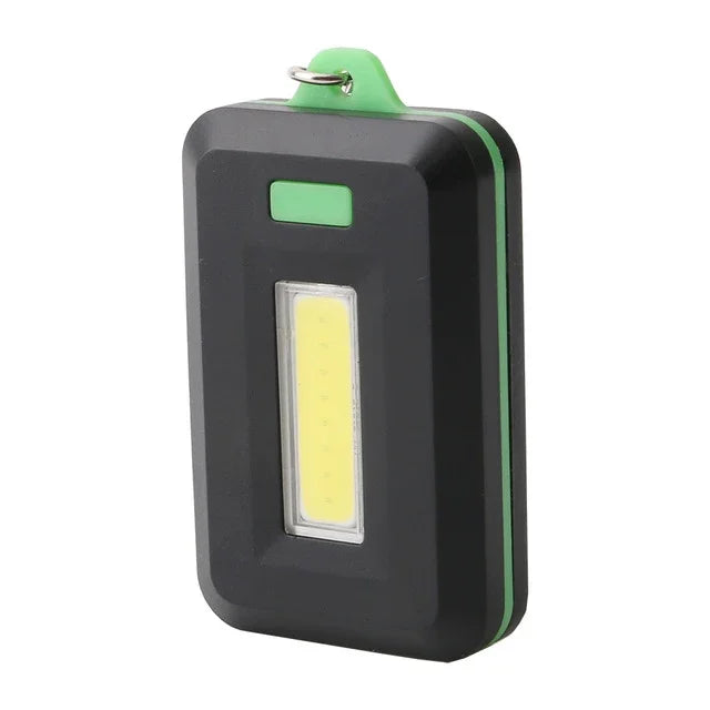 ไฟฉายพวงกุญแจ LED COB ขนาดเล็ก 3W 2 ชิ้น สำหรับฉุกเฉินและตั้งแคมป์ มี 3 โหมด สีแดง สีเขียว