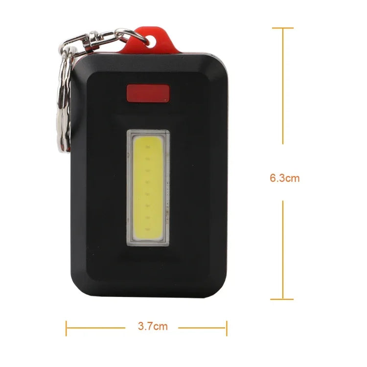ไฟฉายพวงกุญแจ LED COB ขนาดเล็ก 3W 2 ชิ้น สำหรับฉุกเฉินและตั้งแคมป์ มี 3 โหมด สีแดง สีเขียว