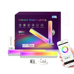 ไฟตั้งโต๊ะ RGB 2 ชิ้น/กล่อง พร้อมดนตรีพื้นหลัง จับจังหวะแสงบรรยากาศ บลูทูธ WiFi