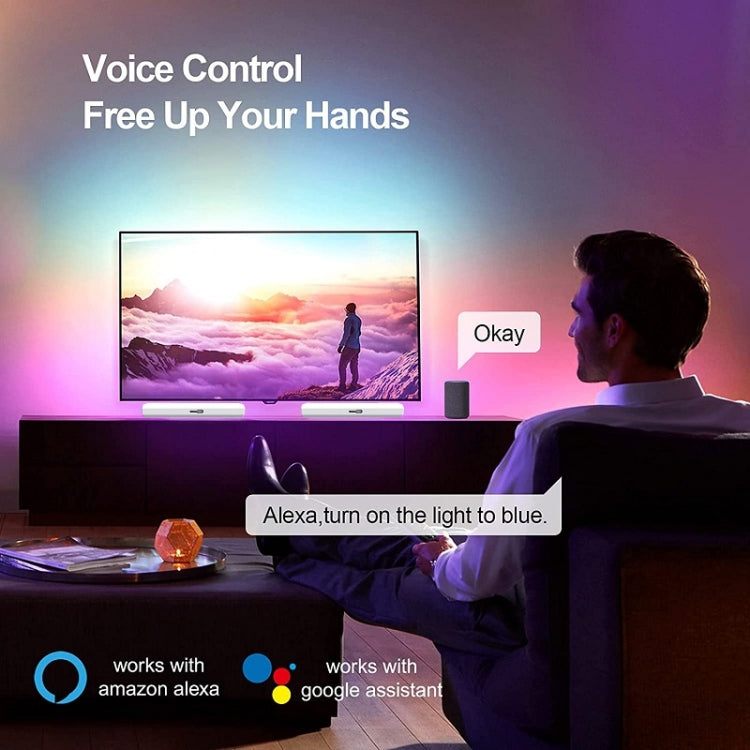 ไฟตั้งโต๊ะ RGB 2 ชิ้น/กล่อง พร้อมดนตรีพื้นหลัง จับจังหวะแสงบรรยากาศ บลูทูธ WiFi