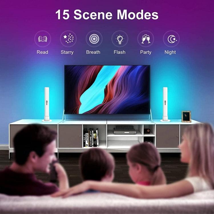 ไฟตั้งโต๊ะ RGB 2 ชิ้น/กล่อง พร้อมดนตรีพื้นหลัง จับจังหวะแสงบรรยากาศ บลูทูธ WiFi