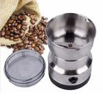 เครื่องบดกาแฟไฟฟ้าสแตนเลสแบบปลั๊ก EU อเนกประสงค์ บดสมุนไพร/เครื่องเทศ/ถั่ว/ธัญพืช/เมล็ดกาแฟ เครื่องบดกาแฟ ปลั๊ก EU
