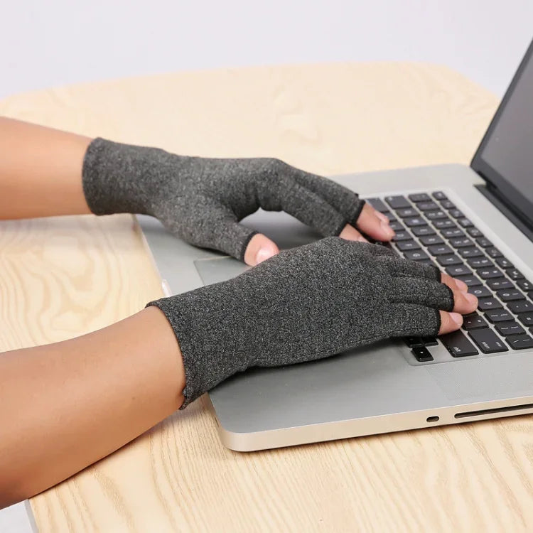 ถุงมือครึ่งนิ้วสำหรับกีฬา ระบายอากาศ ถุงมือดูแลสุขภาพ ฝึกฟื้นฟู ถุงมือแรงกดโรคข้ออักเสบ สีเทา S, ไฟเบอร์ดำ S, สีเทากัญชา S, สีเทา M, ไฟเบอร์ดำ M, สีเทากัญชา M, สีเทา L, ไฟเบอร์ดำ L, สีเทากัญชา L