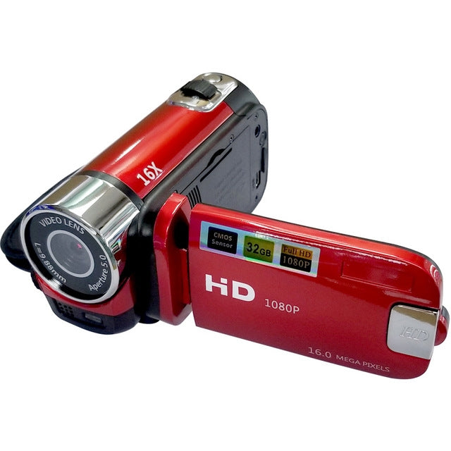 กล้อง DV สำหรับเดินทางและใช้ในบ้าน ความละเอียด HD ซูมดิจิตอล 16 เท่า 16 ล้านพิกเซล, ปลั๊ก US