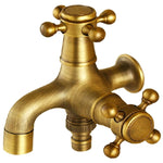 Copper Antique Washing Machine Faucet one Point two Pairs Single Cold 4 Points Faucet, Antique Washing Faucet