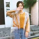 เสื้อกันฝน EVA ใสแบบพกพาสำหรับกลางแจ้ง ดีไซน์ทันสมัย ขนาด M, L, XL