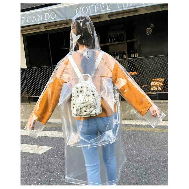 เสื้อกันฝน EVA ใสแบบพกพาสำหรับกลางแจ้ง ดีไซน์ทันสมัย ขนาด M, L, XL
