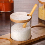 Creative Borosilicate Transparent Seasoning Jar Kitchen Supplies, Spoon, Single Glass Jar, One Sets