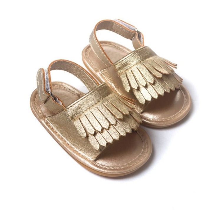 รองเท้าแตะเด็กแฟชั่นสบายๆ หนัง PU แต่งพู่, 11 ซม./76 ก., 12 ซม./83 ก., 13 ซม./93 ก.
